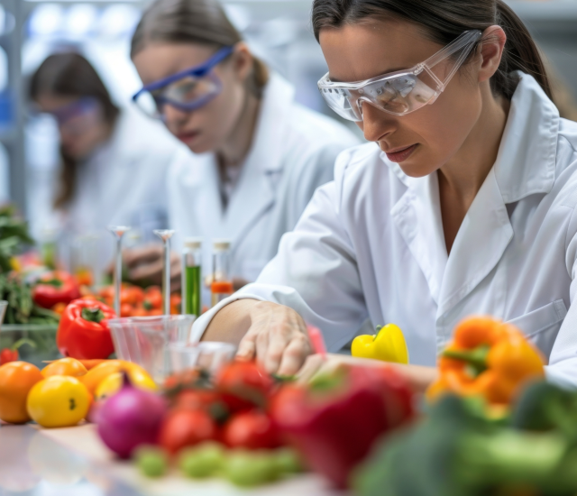 Scientists testing nutrition in lab