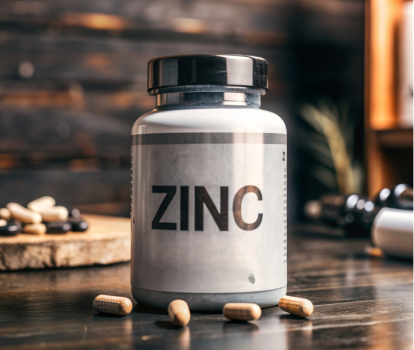 bottle of zinc supplements
