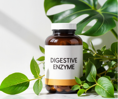 Digestive enzyme supplement bottle