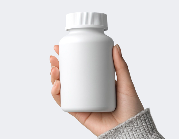 Unbranded white plastic bottle